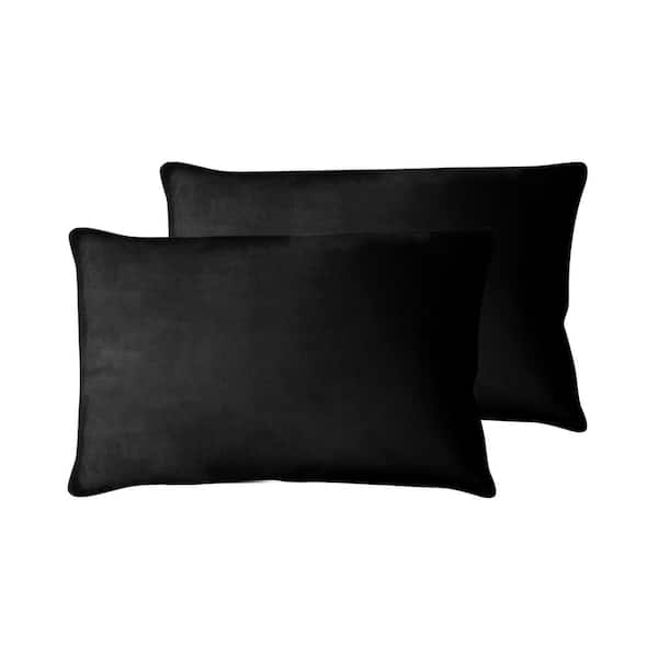 Harper Lane Monroe Solid 2-Piece Black Microfiber Pillowcase Pair