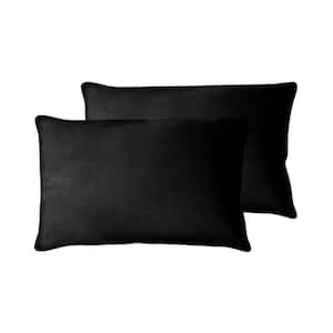 Monroe Solid 2-Piece Black Microfiber Pillowcase Pair
