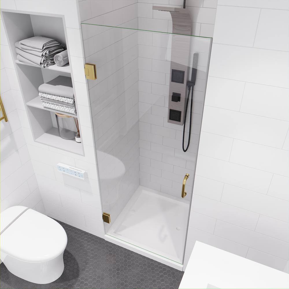 30" x 72" Frameless Brushed Gold Shower Door