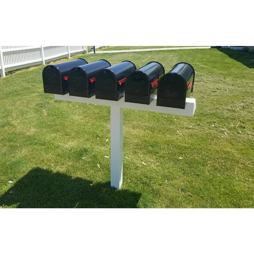 White Vinyl Multi-Mount Mailbox Post Sleeve, 42'' H x 54'' W