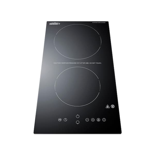 Summit Appliance 12 in. Radiant Electric Cooktop in Black with 2 Elements Including High Power Element, 230-Volt