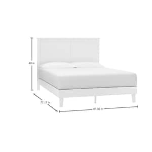 Granbury White Wood King Platform Bed (77.17 in. W x 48 in. H)