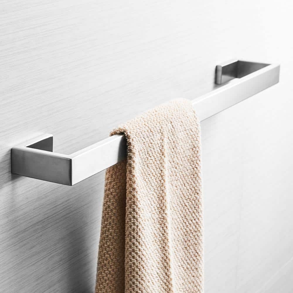 24 in. W Wall-Mounted Single Bathroom Towel Bar in Brushed Nickel, Stainless Steel Hand Towel Holder Rack price history on PriceWatchPro