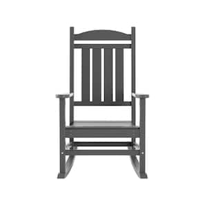 Kenly Gray Classic Plastic Outdoor Rocking Chair