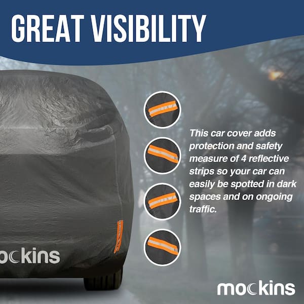 Mockins 190 in. x 75 in. x 72 in. Extra Thick Waterproof Black SUV Car Cover - Heavy-Duty 250 G PVC Cotton Lined