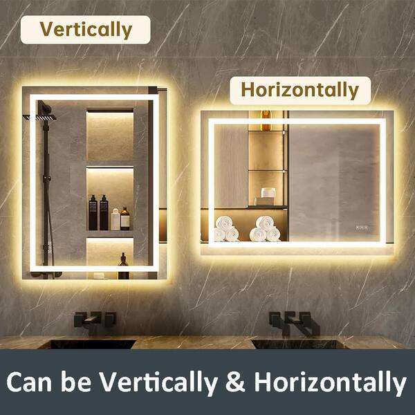waterpar 78in. W x 36 in. H Rectangular Frameless Wall