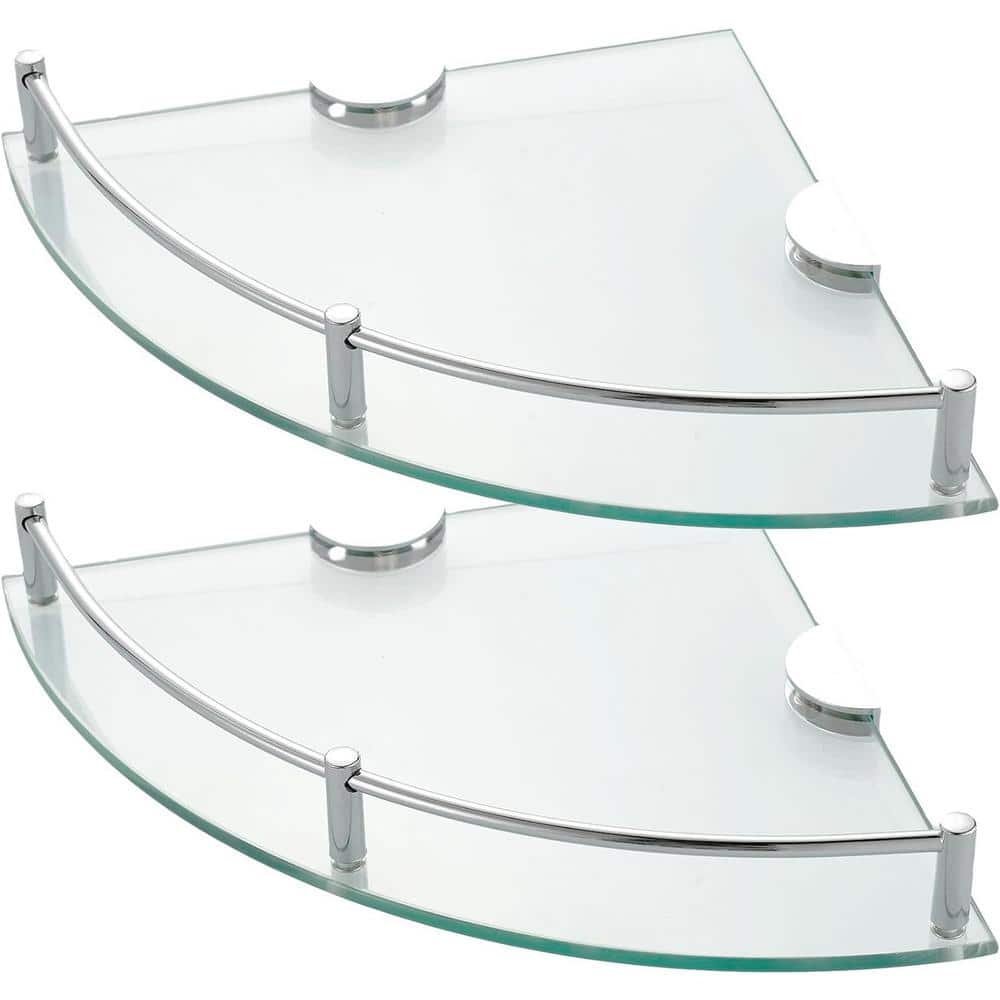 9.44 in. W x 9.44 in. D Decorative Wall Shelf, 2-Pack Clear Corner Shower S