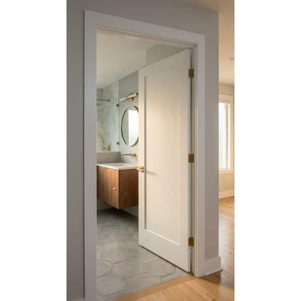 Krosswood Doors 24 in. x 80 in. Shaker 1-Panel Primed Left-Hand