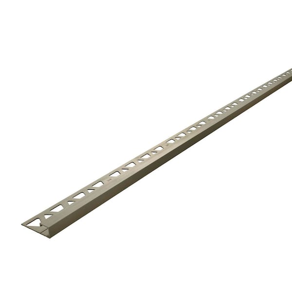 Pewter 1.38 in. W x 96 in. L Aluminum 3/8 in. Bullnose-Square Trim