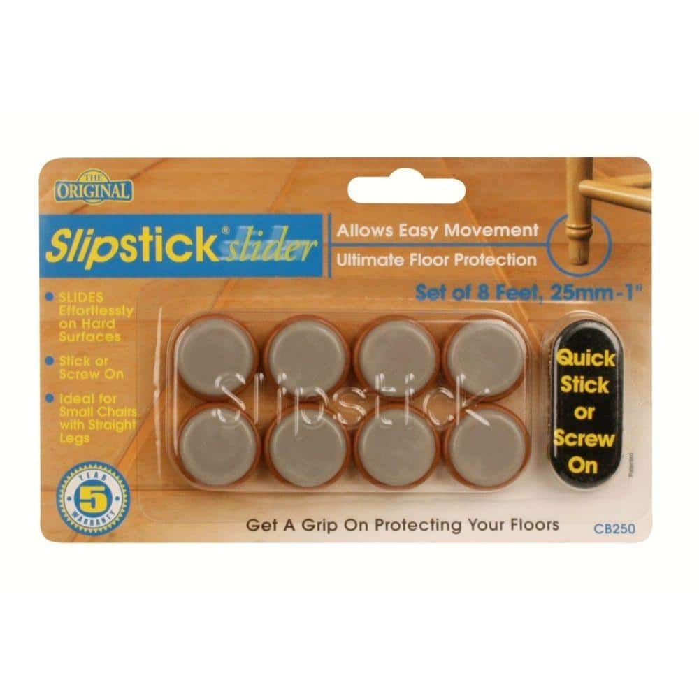 Caramel and Gray Self-Stick or Screw-On Floor Protector Glides (Set of 8)