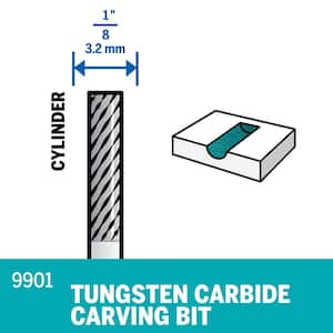 1/8 in. Rotary Accessory Rectangle-Shaped Tungsten Carbide for Steel, Stainless Steel, Iron, Ceramics, and Hard Wood