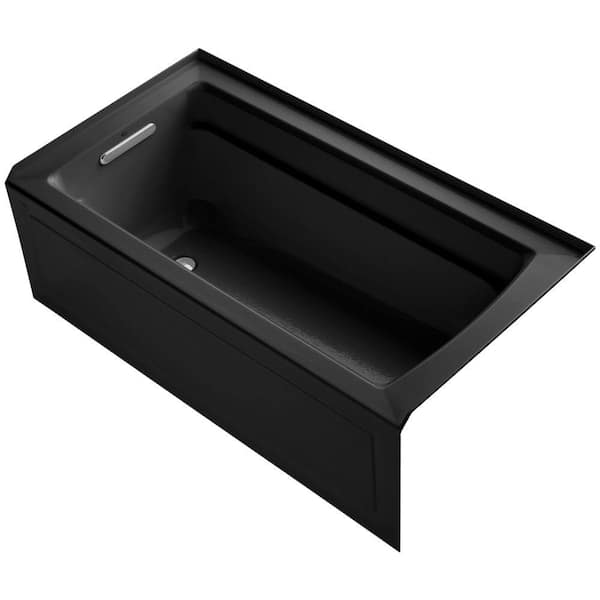 Archer 60 in. x 32 in. Soaking Bathtub with Left-Hand Drain in Black