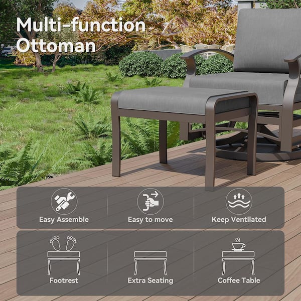 Halmuz 2 Pieces Aluminum Weather-Resistant Patio Outdoor Patio
