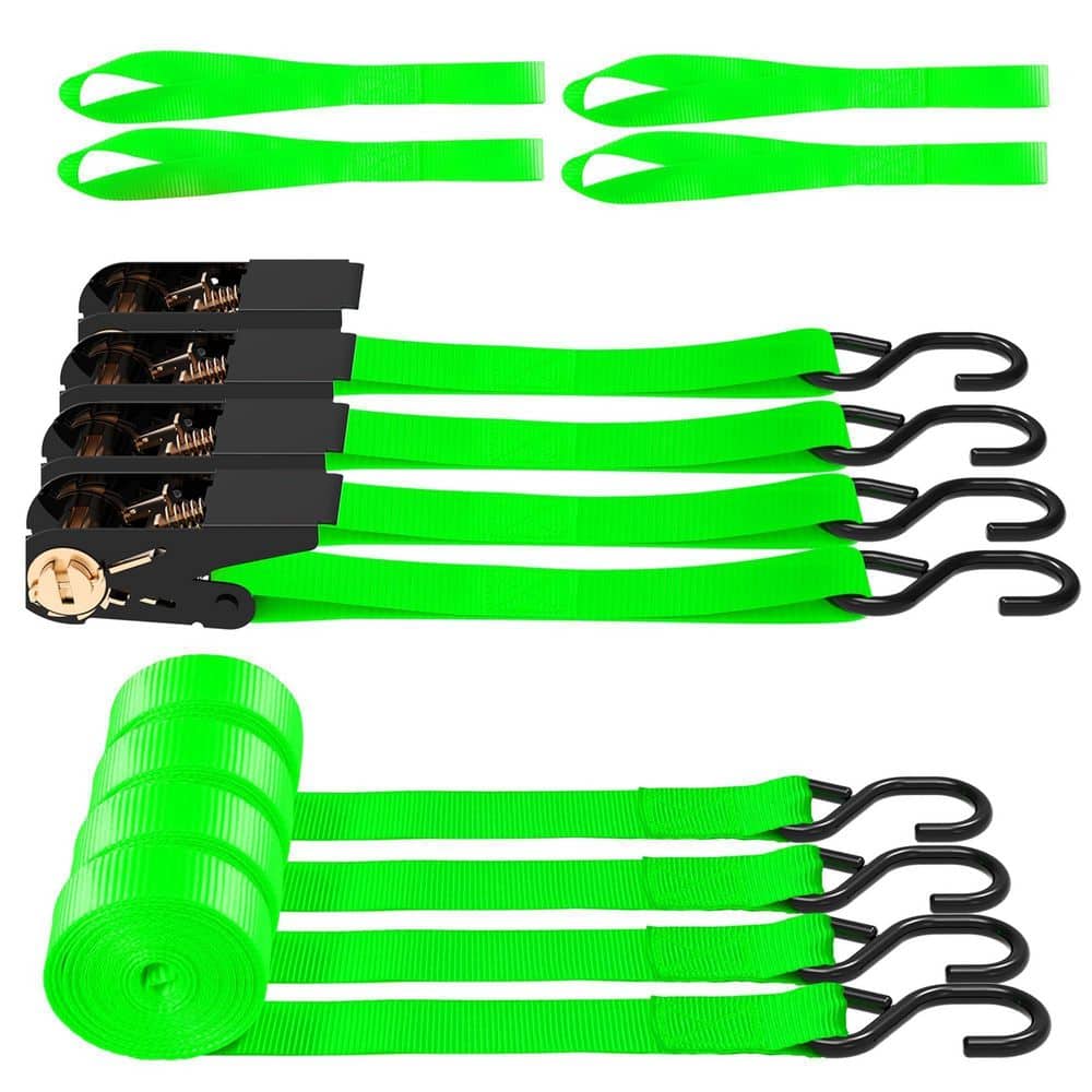 4-Pack 15 ft Polyester Ratchet Straps Tie Down with S-Hook High Visibility Weather Resistant for Truck Trailer price history on PriceWatchPro