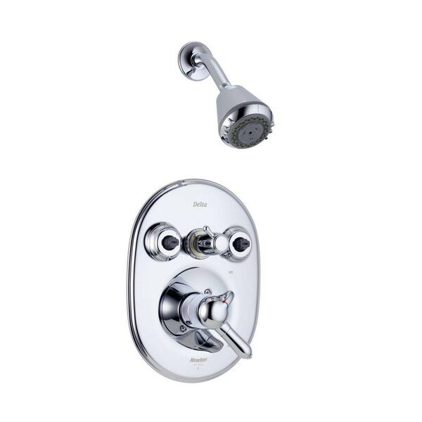 Delta Innovations 1-Handle 3-Setting Jetted Shower System Trim in Chrome Featuring H2Okinetic-DISCONTINUED