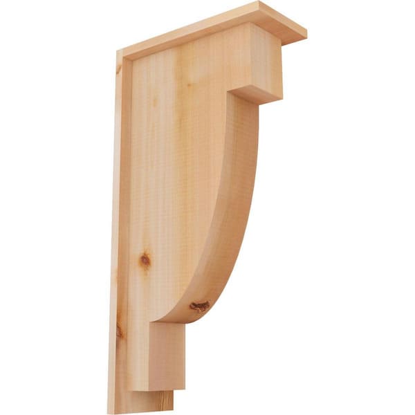 Ekena Millwork 5-1/2 in. x 12 in. x 24 in. Western Red Cedar Alpine Smooth Corbel with Backplate