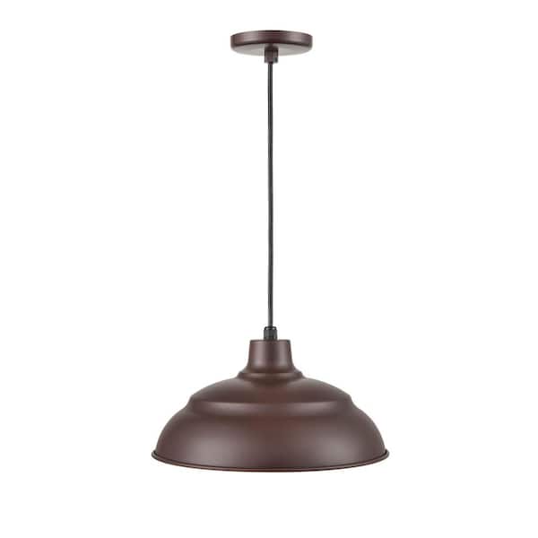 Millennium Lighting R Series 11-Watt Integrated LED Architect Bronze Pendant with Metal Shade