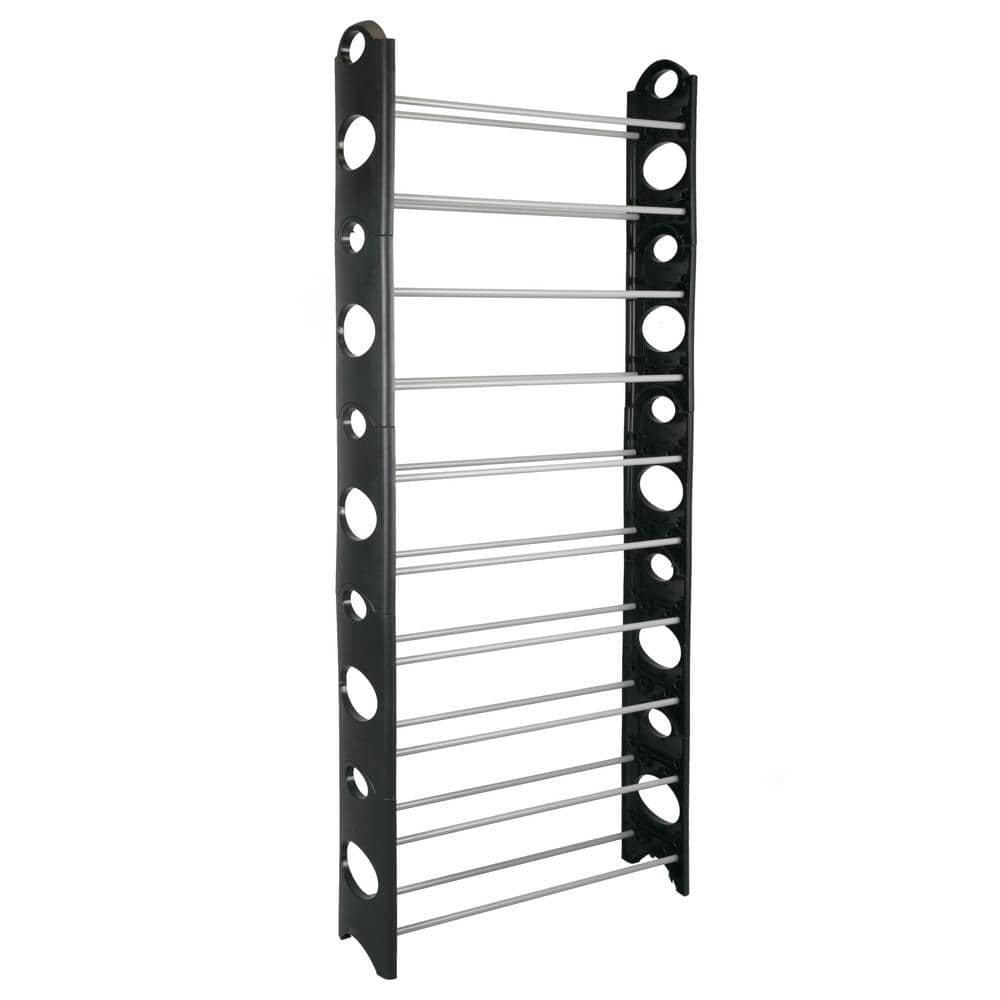 SIMPLIFY 61.42 H 30-Pair 30-Tier Black Fabric Shoe Rack