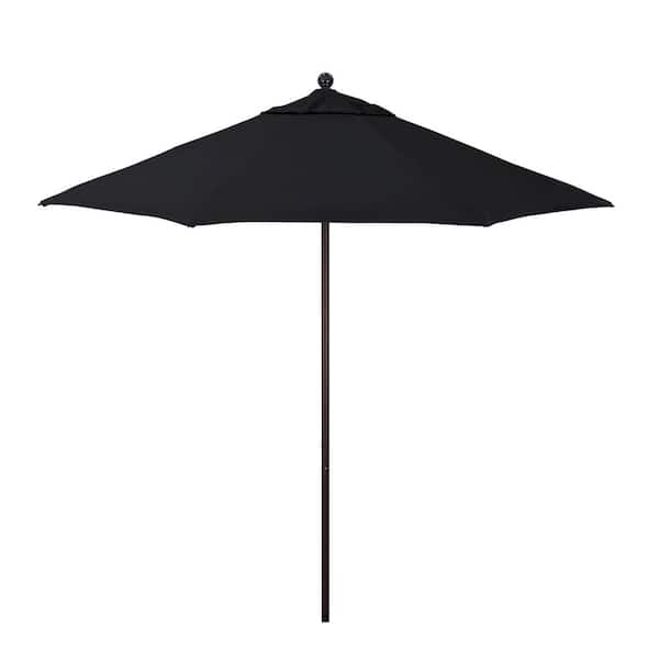 California Umbrella 9 ft. Bronze Aluminum Market Patio Umbrella with Fiberglass Ribs and Push-Lift in Black Pacifica Premium