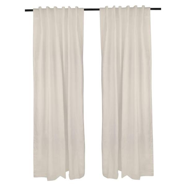 A1 Home Collections Cream Linen Tab Top Room Darkening Curtain - 50 in. W x 108 in. L (Set of 2)