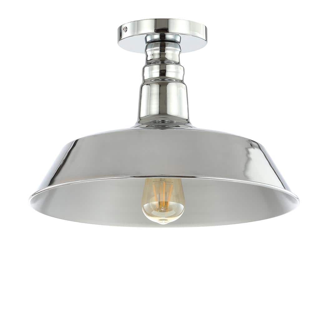 Cottage Chrome 14" LED Ceiling Bowl Light - Dimmable and App-Controlled