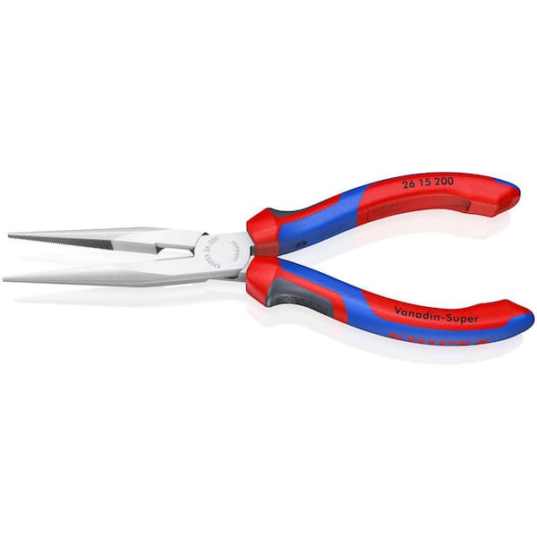 KNIPEX 8 in. Long Nose Pliers with Cutter 26 15 200 - The Home Depot