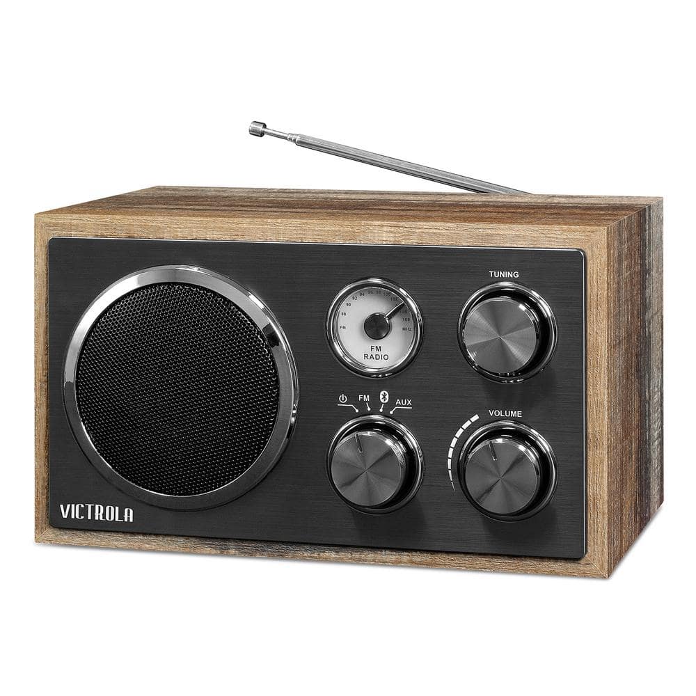 Victrola Houston Wooden Desktop Bluetooth Radio VRS-2400-FSG - The Home  Depot