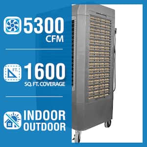 5,300 CFM 3-Speed Portable Evaporative Cooler (Swamp Cooler) for 1,600 sq. ft.