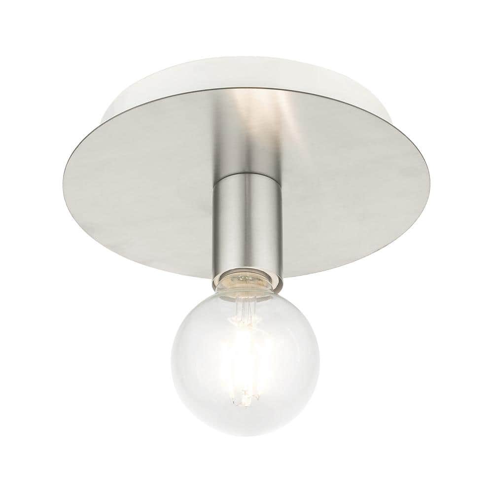 Brushed Nickel 8" Indoor/Outdoor Flush Mount Light