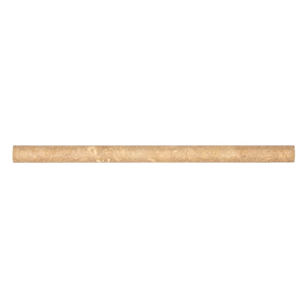 Jeffrey Court Noce Brown .75 in. x 12 in. Honed Travertine Wall Pencil Tile (1 Linear Foot)