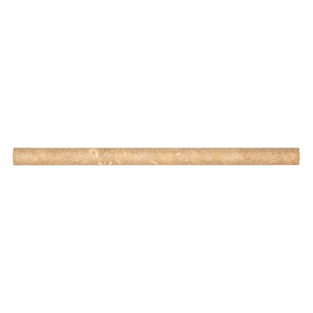 Noce Brown .75 in. x 12 in. Honed Travertine Wall Pencil Tile (1 Linear Foot) price history on PriceWatchPro