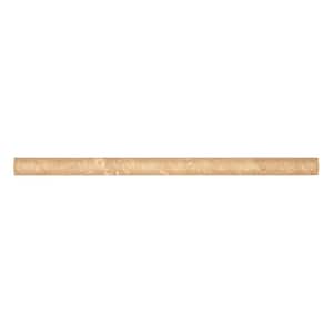 Noce Brown .75 in. x 12 in. Honed Travertine Wall Pencil Tile (1 Linear Foot)