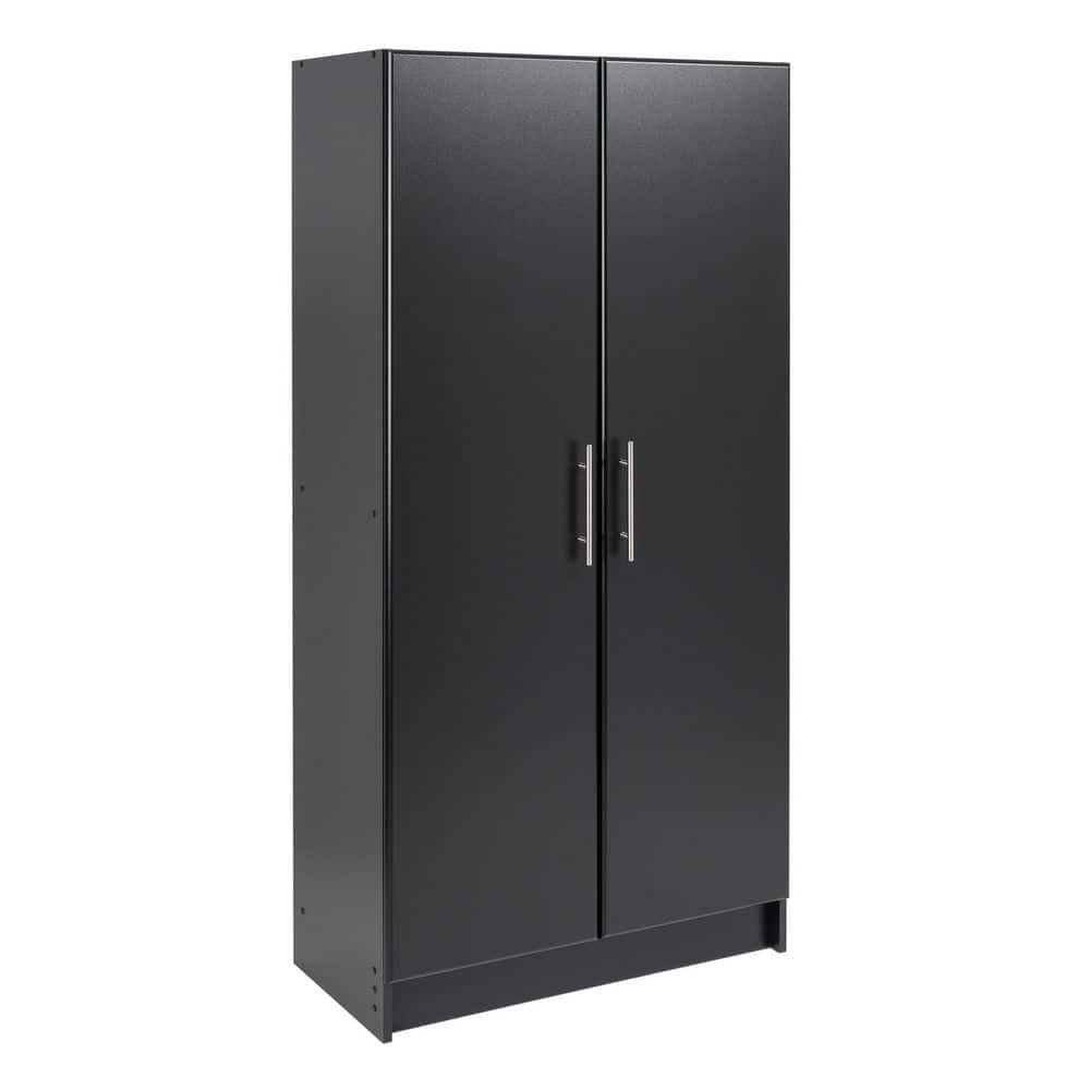 Black Freestanding 8-Piece Storage System with Adjustable Shelving