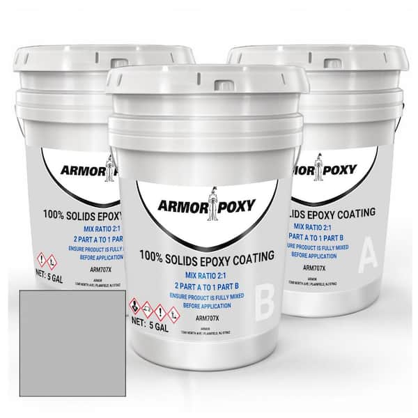 15 Gal. Medium Gray Gloss 2-Part Epoxy Interior Concrete Basement and Garage Floor Paint
