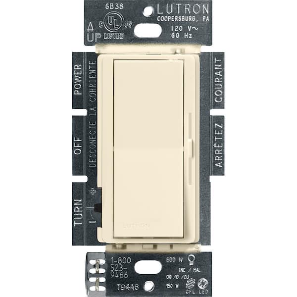 Lutron Diva LED+ Dimmer Switch for Dimmable LED and Incandescent Bulbs, 150-Watt/Single-Pole or 3-Way, Almond (DVCL-153P-AL)