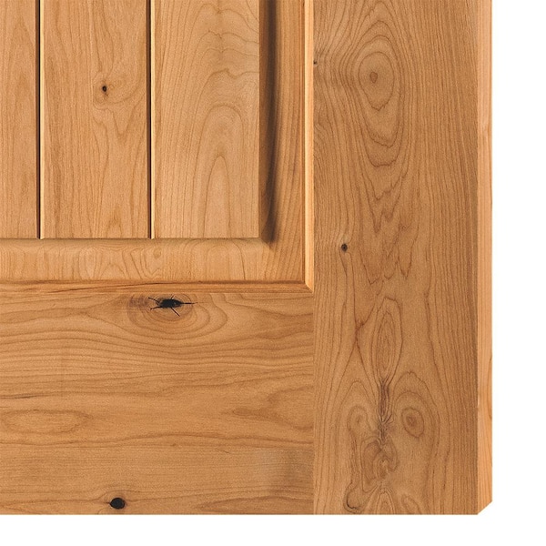 36in.x80in. RH Half-Lite VG Clear Glass Clear Stain Alder Wood AssemblyRequired Front Door Kit w/Quick Assemble Jamb