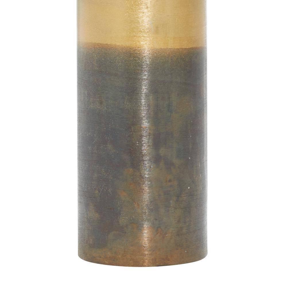 10" Gold and Black Rustic Aluminum Table Vase