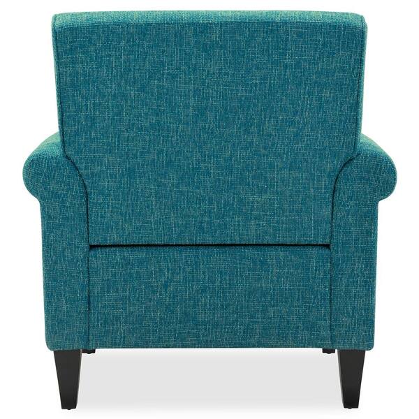 Handy Living Tapley Peacock Blue and Sea Green Tweed Fabric Arm Chair with Nailhead Trim B340C RDF56 100