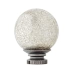 Mix and Match Mercury Glass Sphere 1 in. Curtain Rod Finial in Gunmetal (2-Pack)