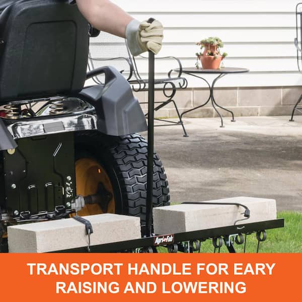 40 Inch Tow Behind Dethatcher & Lawn Sweeper - Dual Function Grass Catcher For Riding Mowers