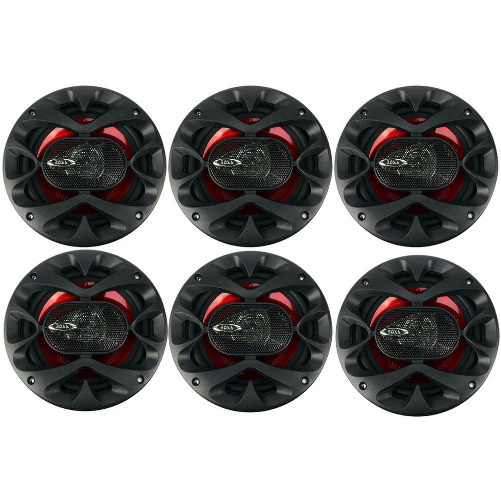 6.5 in. 300-Watt 3-Way Car Coaxial Audio Stereo Speakers (6-Pack)