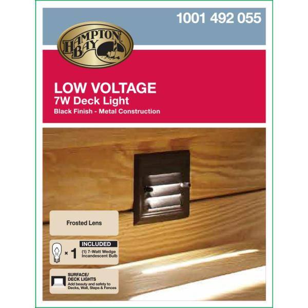 Hampton Bay Low-Voltage LED Black Flushmount Half Brick Step Light