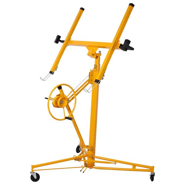 Unbranded Yellow 11 ft. Welded Steel Drywall Lifter Panel Hoist Jack Lifter, 150 lbs. Load Capacity