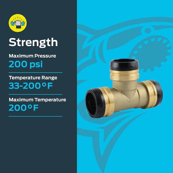 SharkBite 1-1/2 in. Push-to-Connect Brass Tee Fitting UXL0841