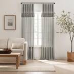 Lucinda Drop Cloth  Grey Solid Cotton 50 in. W x 63 in. L Light Filtering Single Ring Top Panel