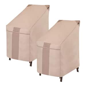 25.5 in. L x 35.5 in. W x 45 in. H, Beige Monterey Stackable Patio Chair Cover (2-Pack)