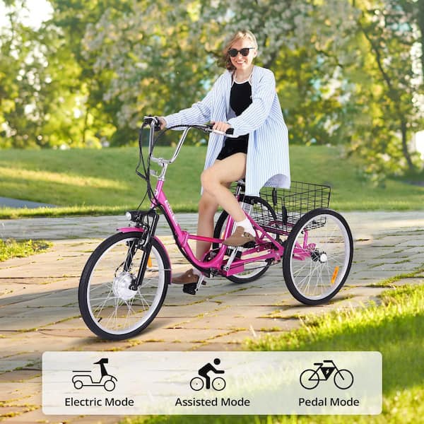 Tricycle électrique Leader Fox City Fox 24 Lovelo 2025 – Mixte, Noir Brillant, 3 Vitesses