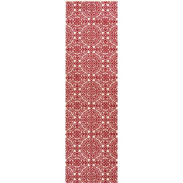 LOOMAKNOTI Tecopa Kamiyarli Red 2 ft. 3 in. x 7 ft. 6 in. Medallion Polypropylene Indoor/Outdoor Area Rug