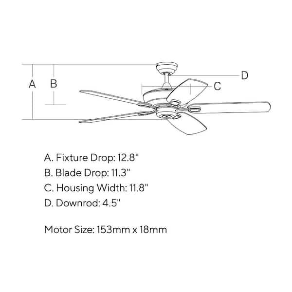 Generation Lighting - Colony Max 52 in. Transitional Aged Pewter Ceiling Fan with Light Grey Weathered Oak Blades and Pull Chain