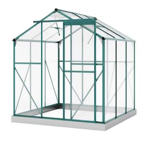 74 in. W x 76 in. D x 89 in. H Walk-in Polycarbonate Greenhouse with 2 Windows and Base